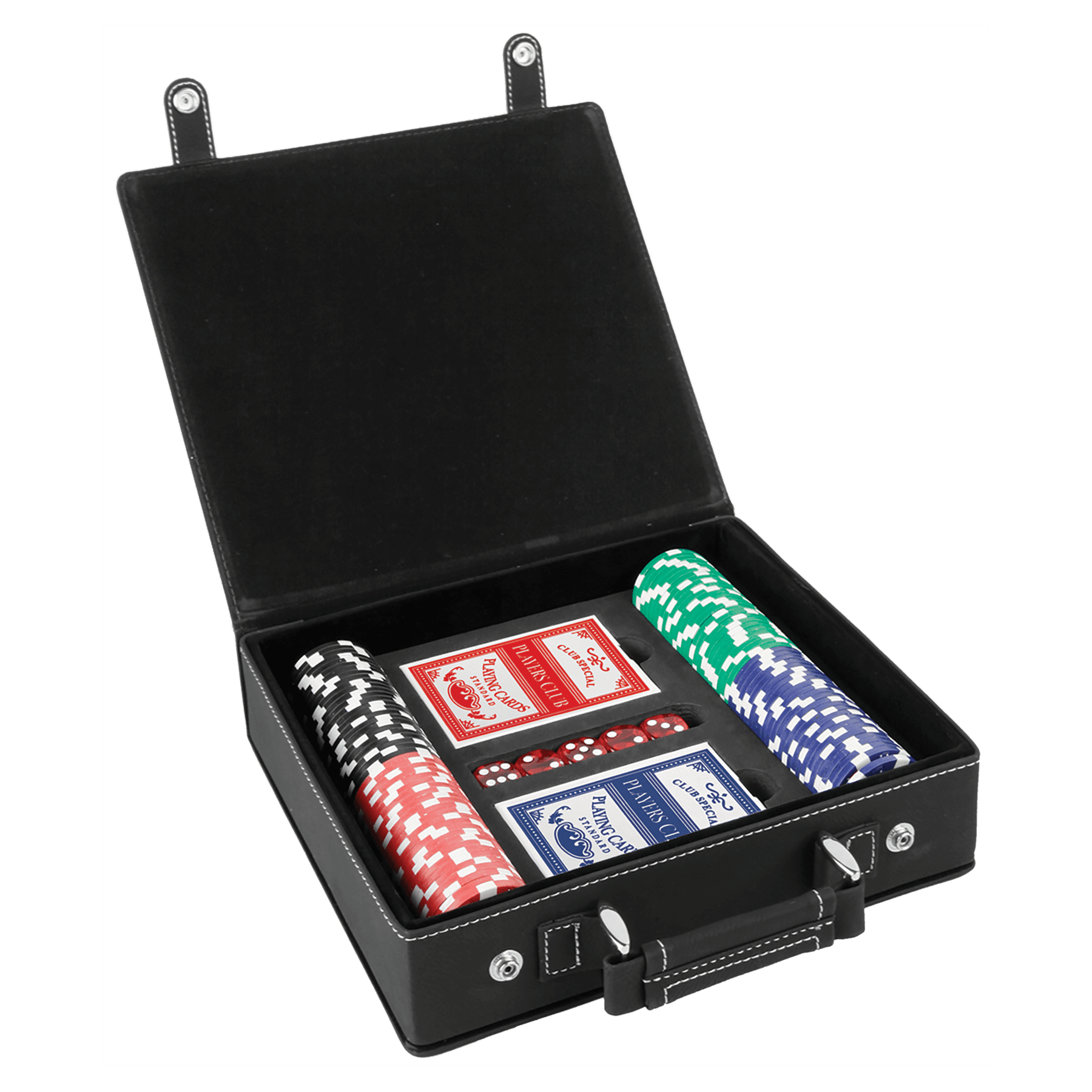 レーザー加工可能なレザーレット ポーカー、カード、ダイスのセット