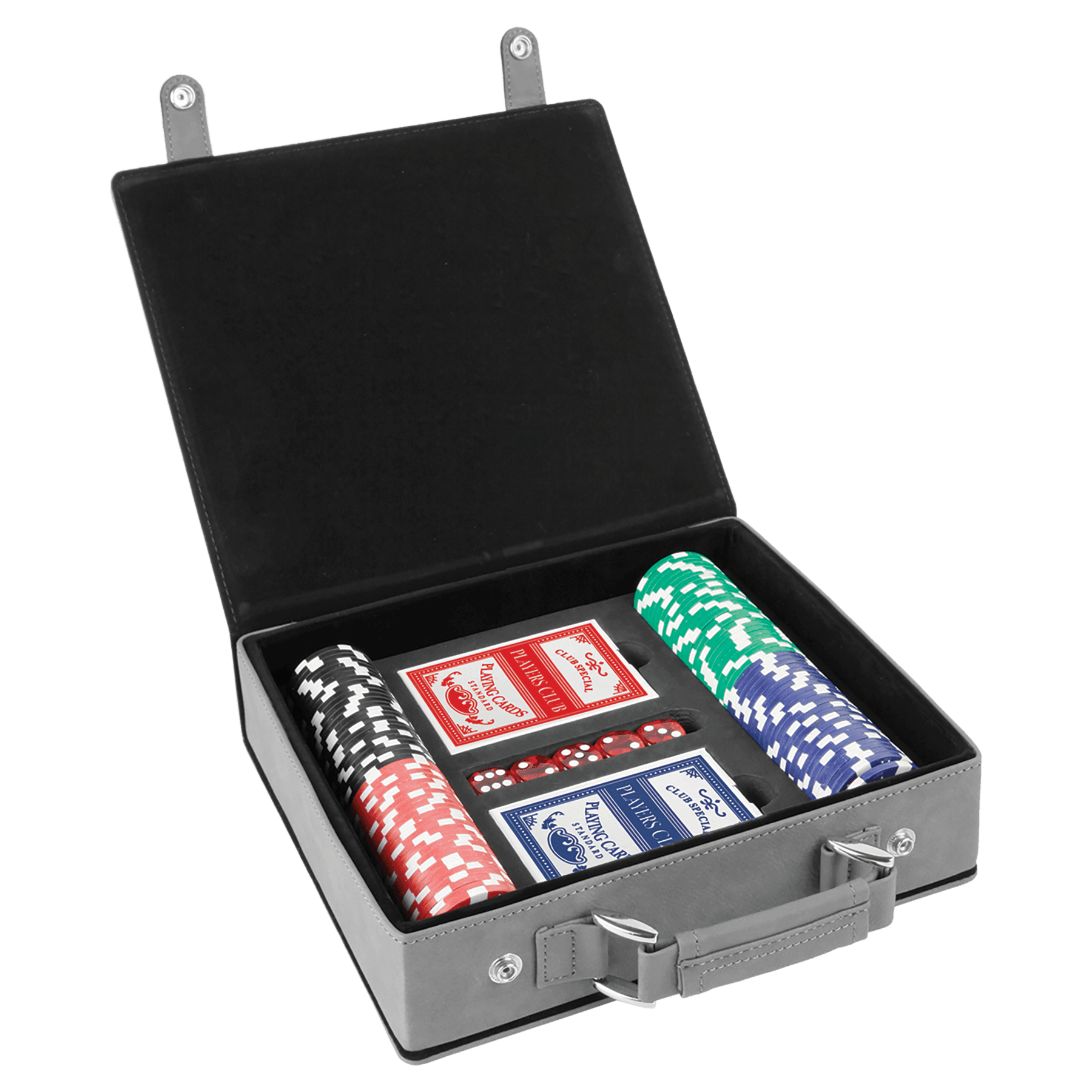 レーザー加工可能なレザーレット ポーカー、カード、ダイスのセット