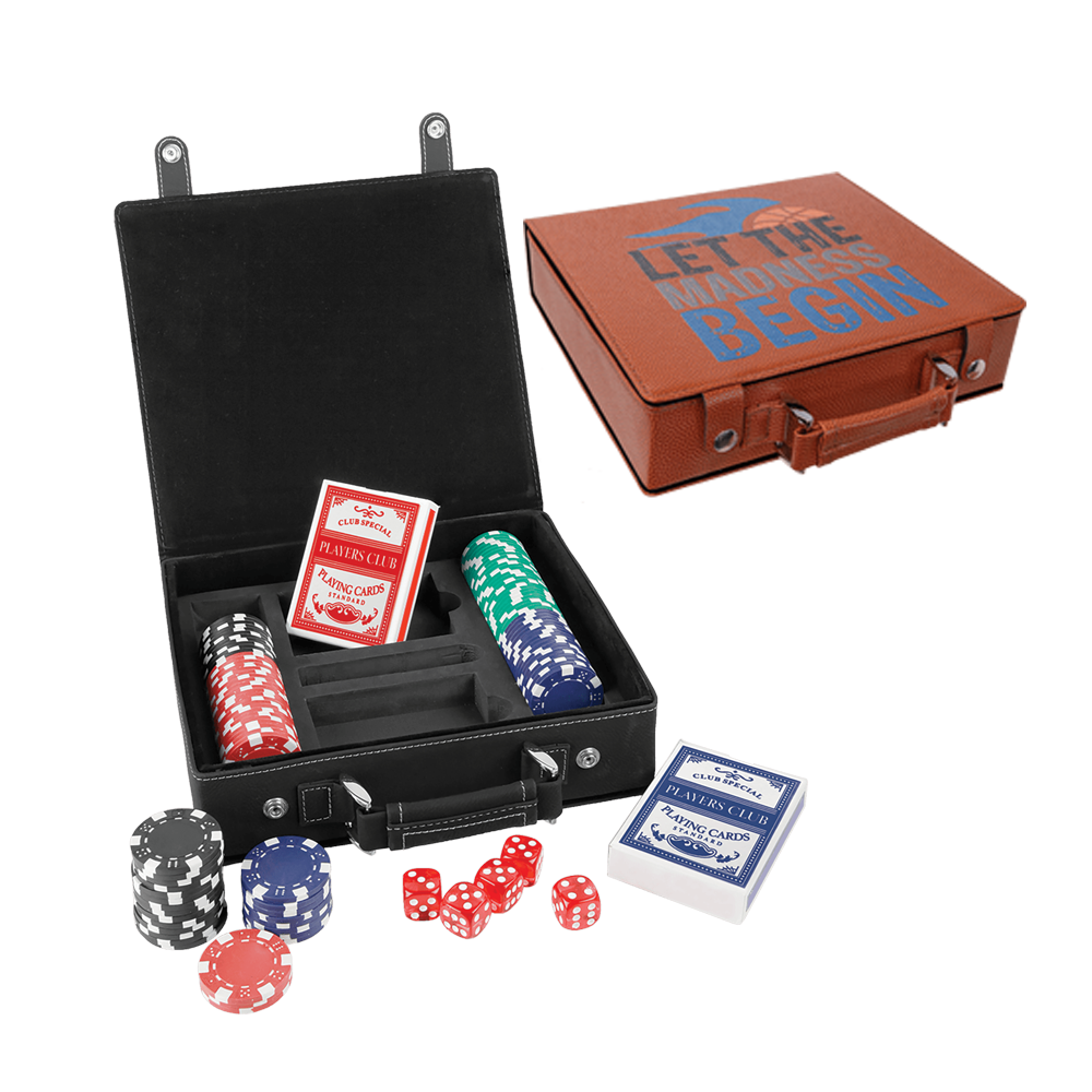 レーザー加工可能なレザーレット ポーカー、カード、ダイスのセット