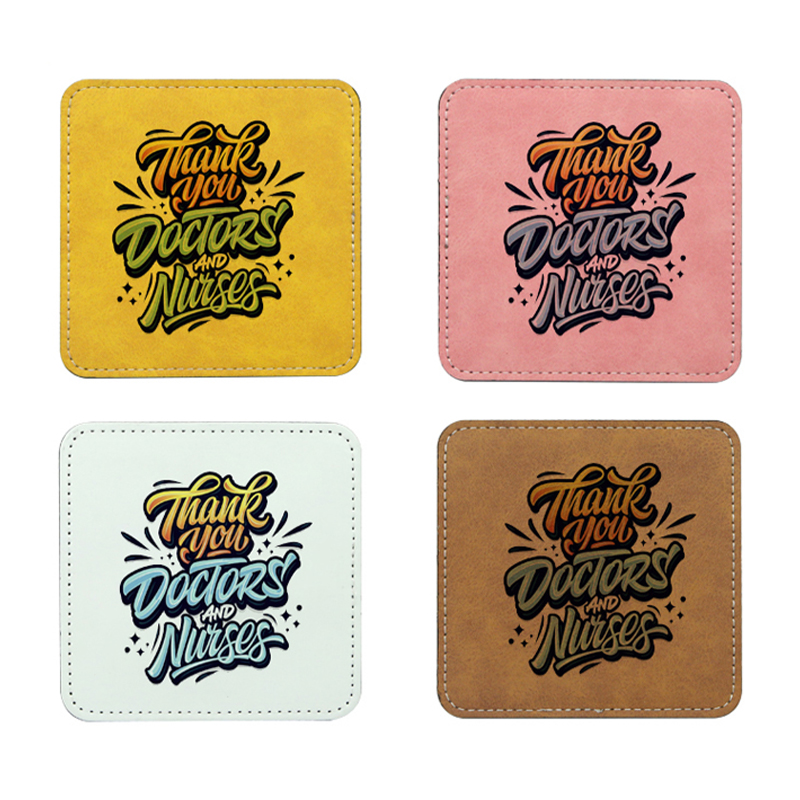 昇華PUレザーマグコースター スクエア