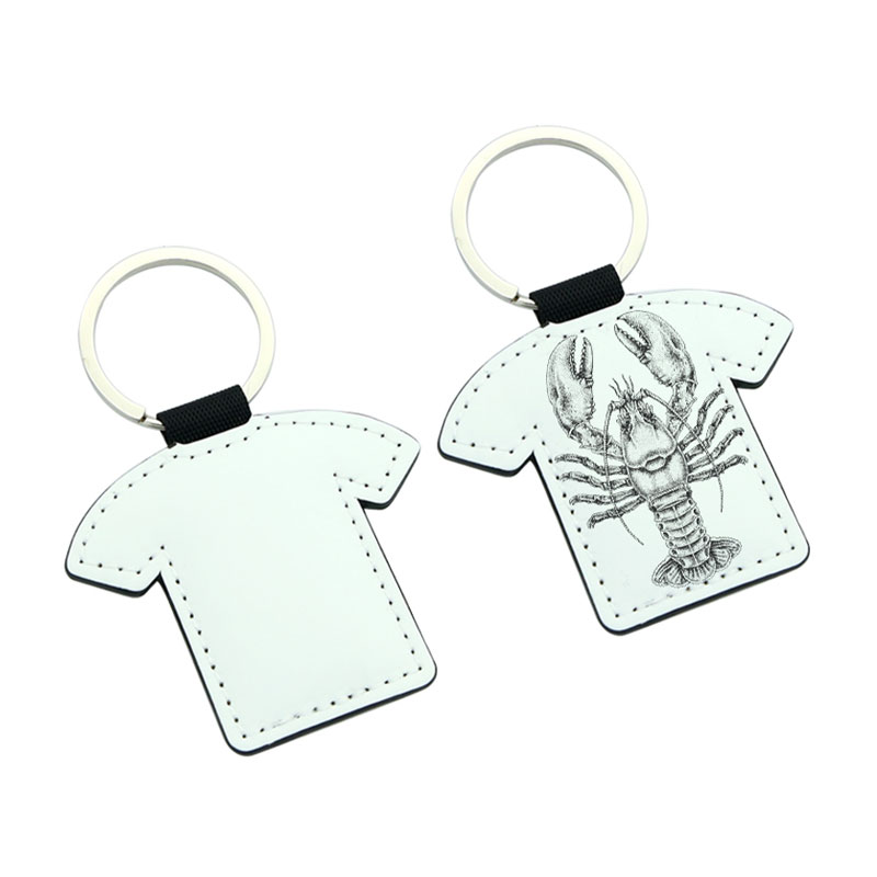 昇華PUレザーTシャツシェイプキーリング - 両面印刷