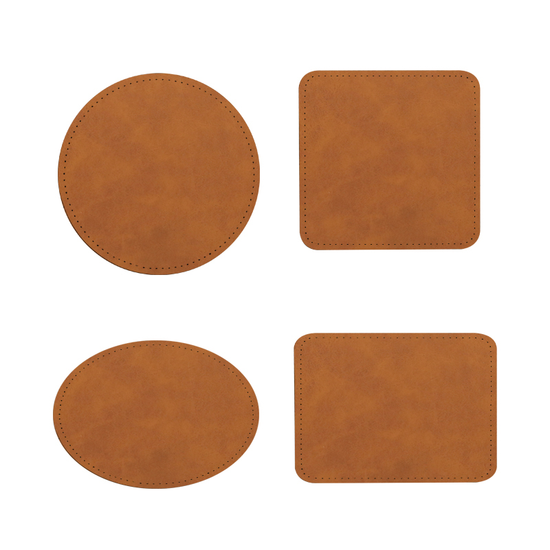 2 1/2インチ x 2 1/2インチの正方形昇華レザーレットパッチ、接着剤付き